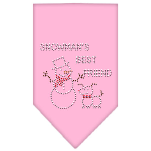 Snowman's Best Friend Rhinestone Bandana Light Pink Large